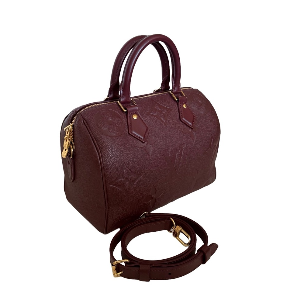 Louis Vuitton Speedy 25 Bandouliere Burgundy Wine Monogram Giant Limited Edition - Picture 2 of 15